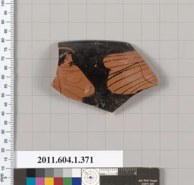 Terracotta rim fragment of a kylix (drinking cup)