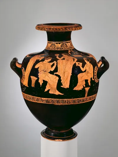 Terracotta hydria: kalpis (water jar)