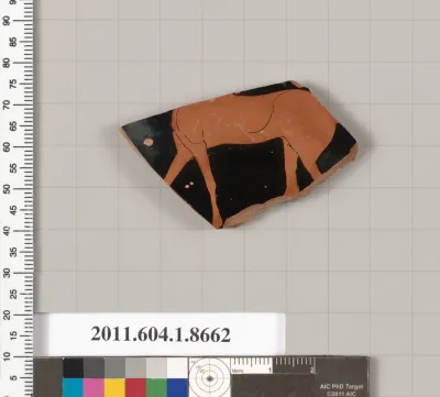 Terracotta rim fragment of a stemless? kylix (drinking cup)