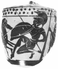 LEKYTHOS, FRAGMENT (ATHENIAN, BLACK-FIGURE)