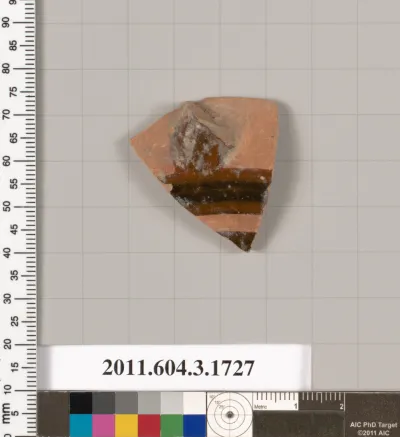 Terracotta fragment of a kylix: Band or lip cup (drinking cup)