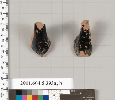 Terracotta fragments of kylikes (drinking cups)