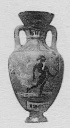 AMPHORA, MINIATURE PANATHENAIC (ATHENIAN, BLACK-FIGURE)