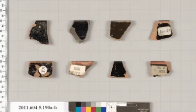 Terracotta rim fragments of kylikes (drinking cups)