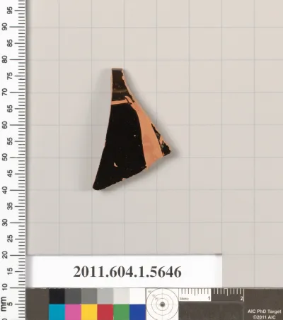 Terracotta rim fragment of a kylix (drinking cup)