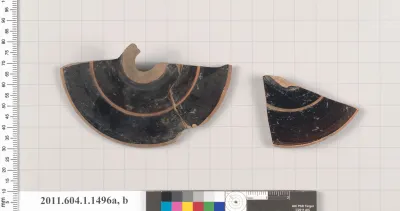Terracotta fragments of kylikes (drinking cups)