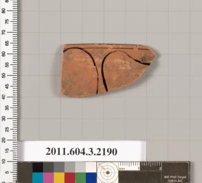 Terracotta rim fragment of a kylix (drinking cup)