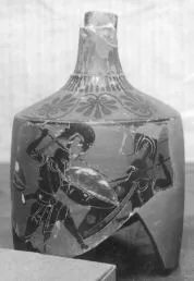 LEKYTHOS, FRAGMENT (ATHENIAN, BLACK-FIGURE)