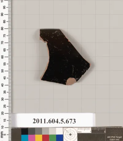 Terracotta rim fragment of a kylix (drinking cup)