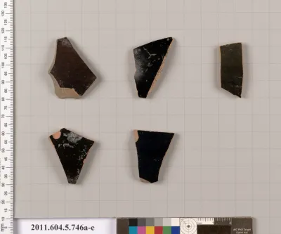 Terracotta fragments of kylikes (drinking cups)