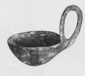 KANTHAROS, ONE HANDLED (CYPRIOT, BRONZE AGE, RED POLISHED WARE)