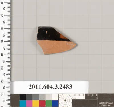 Terracotta rim fragment of a kylix (drinking cup)