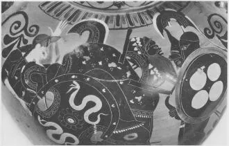 AMPHORA, NECK (ATHENIAN, BLACK-FIGURE)