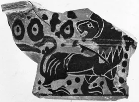 PYXIS, FRAGMENT (ATHENIAN, BLACK-FIGURE)