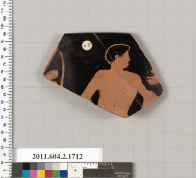 Terracotta rim fragment of a skyphos (deep drinking cup)