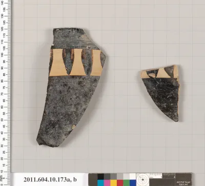 Terracotta fragments of a skyphos (deep drinking cup)