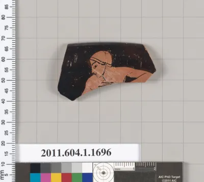 Terracotta rim fragment of a kylix (drinking cup)