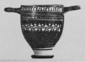 SKYPHOS (SOUTH ITALIAN, GNATHIAN, BLACK GLAZE)