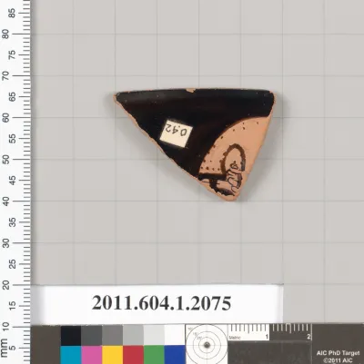 Terracotta rim fragment of a kylix (drinking cup)