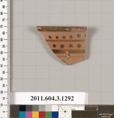 Terracotta rim fragment of a skyphos (deep drinking cup)