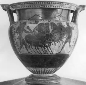 KRATER, COLUMN (ATHENIAN, BLACK-FIGURE)