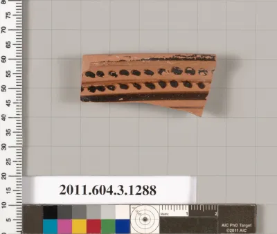 Terracotta rim fragment of a skyphos (deep drinking cup)