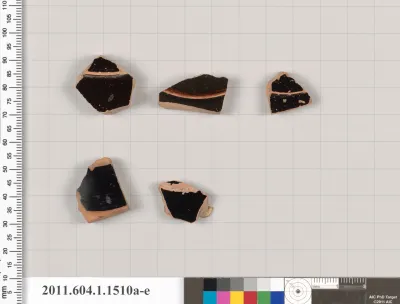 Terracotta fragments of kylikes (drinking cups)