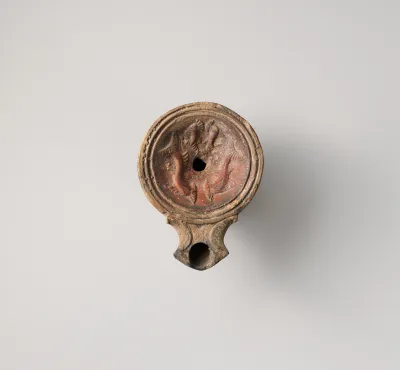 Terracotta oil lamp