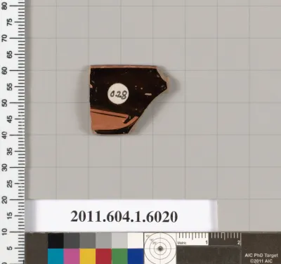 Terracotta rim fragment of a kylix (drinking cup)