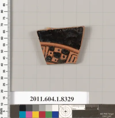 Terracotta fragment of a kylix (drinking cup)