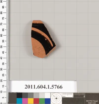 Terracotta rim fragment of a kylix: eye-cup (drinking cup)