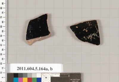 Terracotta fragments of kylikes (drinking cups)