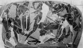 HYDRIA, FRAGMENT (ATHENIAN, BLACK-FIGURE)
