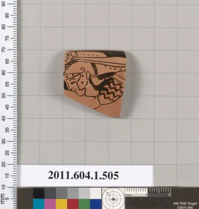 Terracotta rim fragment of a kylix (drinking cup)