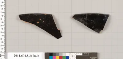 Terracotta rim fragments of kylikes (drinking cups)