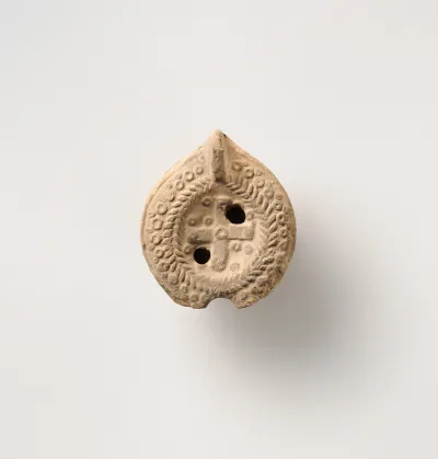 Terracotta oil lamp