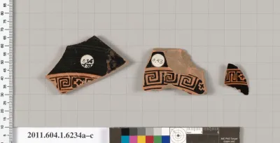 Terracotta fragments of kylikes (drinking cups)