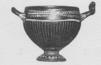 SKYPHOS (SOUTH ITALIAN, GNATHIAN, BLACK GLAZE)