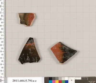 Terracotta fragments of a kylix (drinking cup)