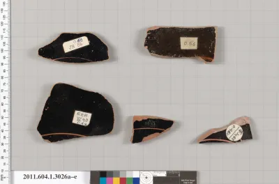 Terracotta fragments of kylikes (drinking cups)