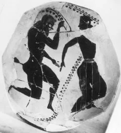 CUP, STEMLESS (ATHENIAN, BLACK-FIGURE)