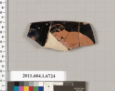 Terracotta rim fragment of a kylix (drinking cup)