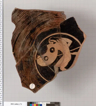 Terracotta fragment of a kylix (drinking cup)