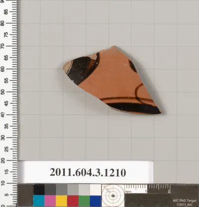 Terracotta fragment of a mastoid (drinking cup with narrow base) or a kyathos (cup-shaped ladle)