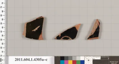 Terracotta fragments of kylikes (drinking cups)