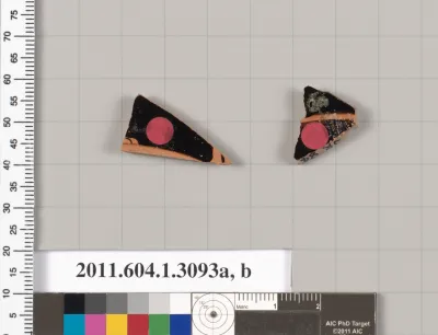 Terracotta fragments of kylikes (drinking cups)
