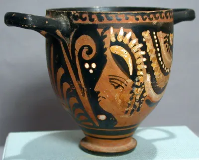 Terracotta skyphos