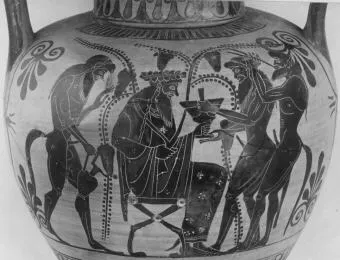 AMPHORA, NECK (ATHENIAN, BLACK-FIGURE)