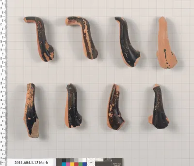 Terracotta fragments of kylikes (drinking cups)