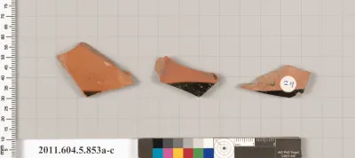 Terracotta fragments of kylikes (drinking cups)